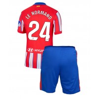 Fotballdrakt Barn Atletico Madrid Robin Le Normand #24 Hjemmedraktsett 2024-25 Kortermet (+ Korte bukser)